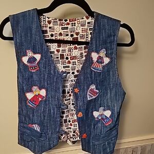 Denim Angel/Americana Reversible Vest for Kids #C8